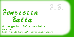 henrietta balla business card